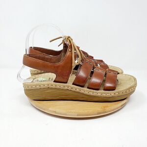Earth Shoes Sandals Womens 8.5 Verbena Brown Leather Gladiator Strappy Y2K Shoes